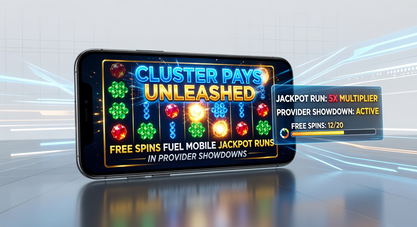 Vergleichstabelle von Providern mit Cluster-Pays-Slots, Free-Spins-Features und mobile Jackpot-Beispielen auf einem Smartphone-Display