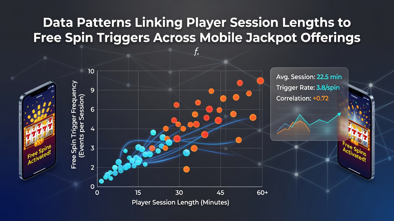Vergleichsdiagramm von Free-Spin-Triggern nach Sitzungsdauer bei verschiedenen mobilen Jackpot-Anbietern